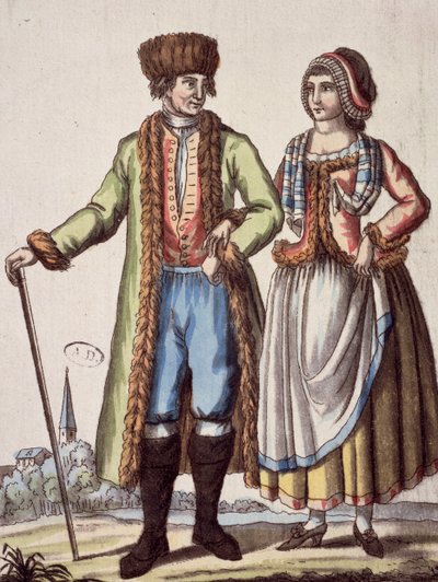 Prágai pár, Jacques Grasset de Saint - Sauveur metszet (1757-1810) alkotó: Jacques Grasset de Saint-Sauveur