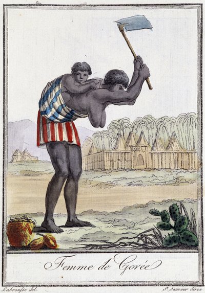 Femme of Gorèe (Szenegál) – Grasset St Sauveur „” Utazások enciklopédiájában”, szerk. 1796 alkotó: Jacques Grasset de Saint Sauveur