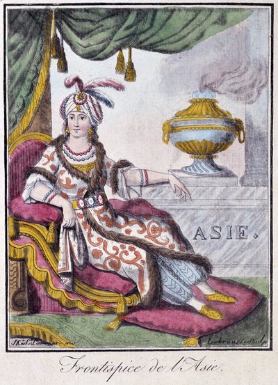 Ázsia frontispice – Grasset St Sauveur „” Utazások enciklopédiájában”, szerk. 1796 alkotó: Jacques Grasset de Saint Sauveur