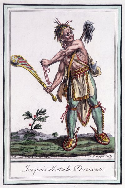 Irokéz „felfedezésre megy”” – Grasset St Sauveur, Párizs „” Utazások enciklopédiájában” alkotó: Jacques Grasset de Saint Sauveur