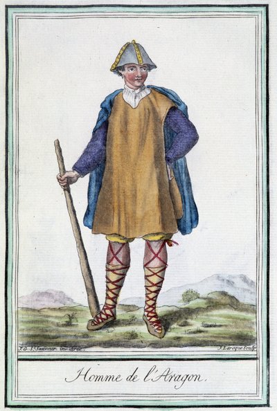 Aragóniai ember (Spanyolország) – Grasset St Sauveur „” Utazások enciklopédiájában”, szerk. 1796 alkotó: Jacques Grasset de Saint Sauveur