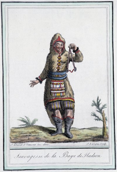 Sauvagesse of Hudson Bay (Kanada) – Grasset St Sauveur „” Utazások enciklopédiájában”, szerk. 1796 alkotó: Jacques Grasset de Saint Sauveur