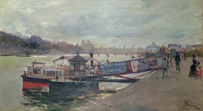 Kikötői jelenet, 19. század alkotó: Jacques Guiaud