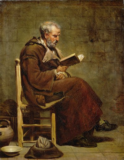 Egy ülő öregember olvas, 1797 előtt alkotó: Jacques Henri Sablet
