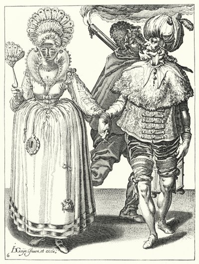 Álarcos (metszet) alkotó: Jacques II de Gheyn