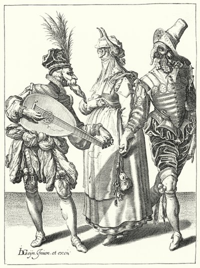 Álarcos (metszet) alkotó: Jacques II de Gheyn
