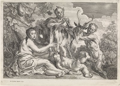 A gyermek Jupitert Amalthea kecske táplálja alkotó: Jacques Jordaens