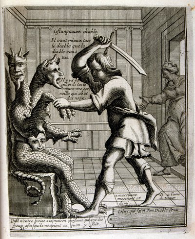 17. századi metszett illusztráció egy közmondásgyűjteményből. Párizs 1657-1663. Szerző: Jacques Lagniet (1620-1675). Francia metsző. Tőle származik számos társadalomkritikus metszet és gúnykép, mint például az olykor groteszk és fantasztikus illusztrációi. alkotó: Jacques Lagniet