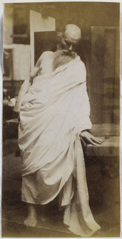 Tanulmány egy férfi modellről, egy szakállas, fehér ruhába öltözött öregemberről Jacques de Lalaing stúdiójában alkotó: Jacques Lalaing (attributed to)