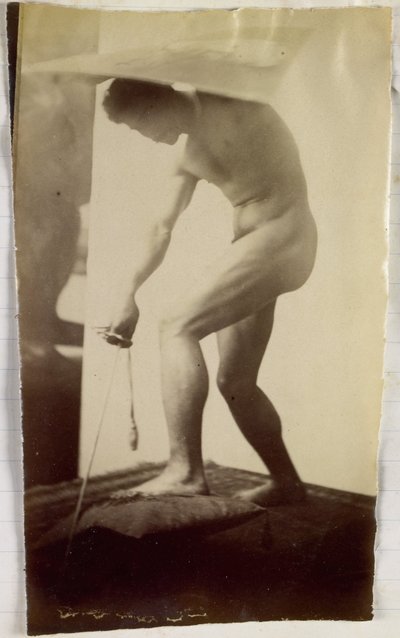 Egy férfi meztelen modell tanulmányozása Jacques de Lalaing stúdiójában alkotó: Jacques Lalaing (attributed to)