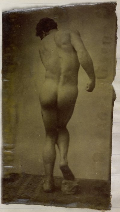 Egy férfi meztelen modell tanulmányozása, álló és hátulról, Jacques de Lalaing stúdiójában alkotó: Jacques Lalaing (attributed to)