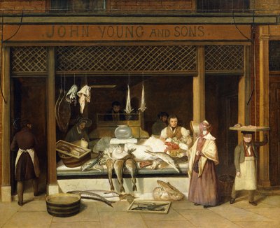 John Young és fiai, a halkereskedők, alkotó: Jacques-Laurent Agasse