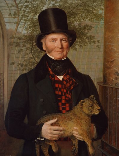 Edward Cross portréja, kezében egy oroszlánkölyök, 1838 alkotó: Jacques-Laurent Agasse
