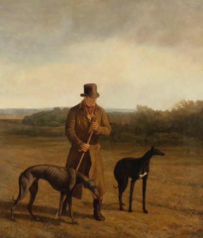 Lord Rivers portréja két agárral, 1825 körül alkotó: Jacques-Laurent Agasse