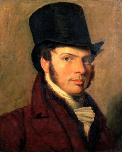 Egy cilinderes fiatal férfi portréja alkotó: Jacques Laurent Agasse