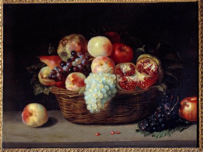 Gránátos kosár, őszibarack és szőlő Jacques Linard festménye (1600-1645) 17. század V. 0,46x0,61 m alkotó: Jacques Linard