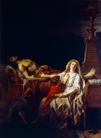 Andromache gyászolja Hector holttestét, Jacques-Louis David (1748-1825) alkotó: Jacques Louis (studio of) David