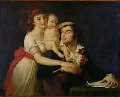 Camille Desmoulins (1760-94), felesége Lucile (1771-94) és fiuk Horace-Camille (1792-1825) 1792 körül (olaj, vászon) alkotó: Jacques Louis (workshop of) David