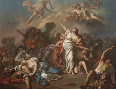 Apollo és Diana megtámadják Niobe gyermekeit alkotó: Jacques Louis David