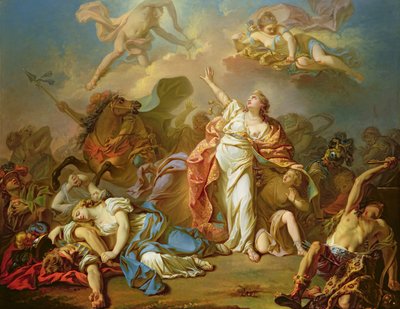Apollo és Diana megtámadják Niobe gyermekeit alkotó: Jacques Louis David