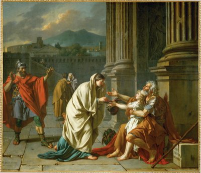 Belisarius alamizsnáért könyörög ... alkotó: Jacques Louis David