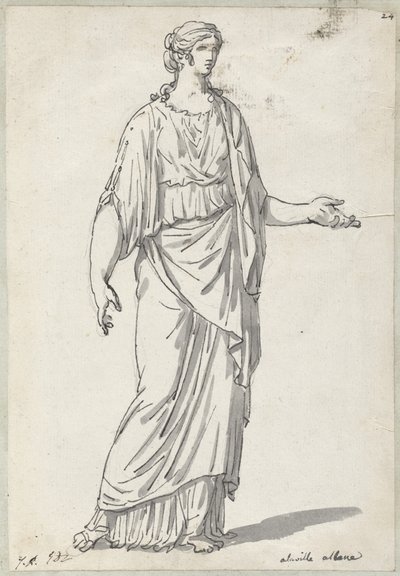 Klasszikus szobor egy kinyújtott karú nőről alkotó: Jacques Louis David