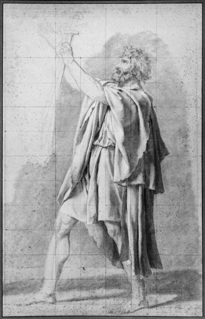 A Horatiusok atyja, tanulmány a "Horatiusok esküje" című alkotáshoz, 1785 körül. alkotó: Jacques Louis David
