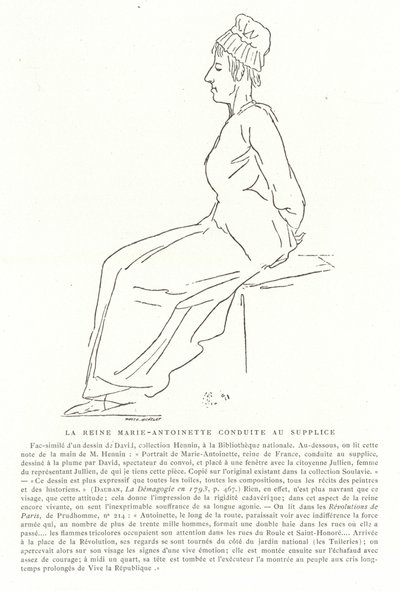 Marie Antoinette a kivégzése felé vezető úton, 1793. október 16 alkotó: Jacques Louis David