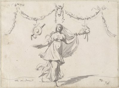 Dísz egy ősi ruhás nővel alkotó: Jacques Louis David