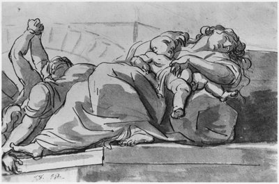 Pestis epizód (toll és indiai tintamosás papíron) alkotó: Jacques Louis David