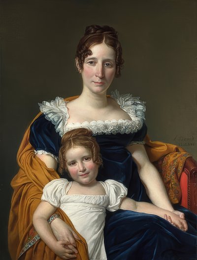 XIIIII. Vilán grófnő portréja lányával. 1816 alkotó: Jacques Louis David