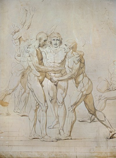 Vázlat a Jeu de Paume esküjéhez ... alkotó: Jacques Louis David