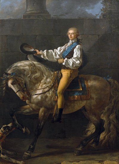 Stanislaw Kostka Potocki (nemes, politikus, író, publicista, gyűjtő és lengyel mecénás) - Stanislaw Kostka Potocki (1755-1821) lovas portréja - Jacques Louis David (1748-1825) festménye - 1781 - Olaj, vászon - 13 cm04x2 Willano alkotó: Jacques Louis David