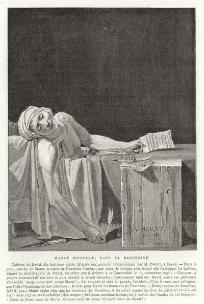 Marat halála, 1793 alkotó: Jacques Louis David