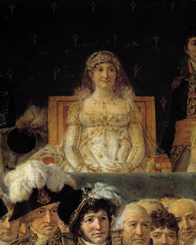 Napóleon rítusa. Laetitia Bonaparte (Letizia Maria Ramolino) (1750-1836) részlete, I. Napóleon édesanyja I. Napóleon Bonaparte császár szentsége idején és Josephine császári koronázása a Notre-Dame de Parisban 1804. december 2-án. alkotó: Jacques Louis David