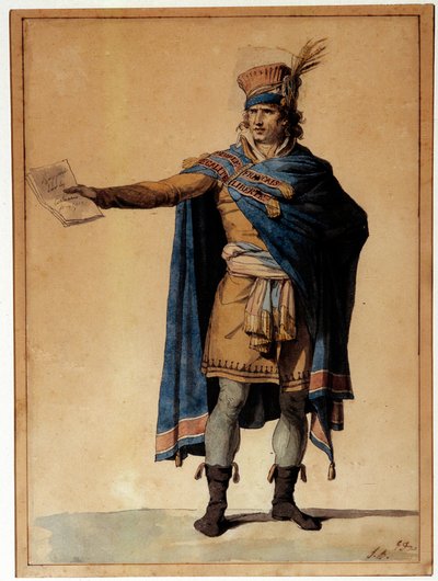 A hivatalban lévő emberek képviselője A karakter az igazságosság és a közrend emberét testesíti meg a francia forradalom idején. Akvarell: Jacques Louis David (1748-1825) 1789 Párizs, Musee Carnavalet alkotó: Jacques Louis David