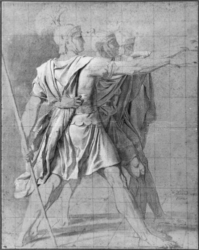A három Horatii testvér, a „Horatii eskü” című tanulmány, 1785 alkotó: Jacques Louis David