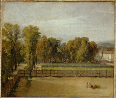 A párizsi Jardin du Luxembourg kilátása ... alkotó: Jacques Louis David