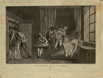 Jean-Paul Marat meggyilkolása, 1793. alkotó: Jacques Marchand