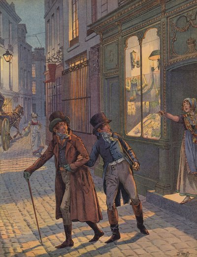 Utcai jelenet Párizsban alkotó: Jacques Marie Gaston Onfray de Breville (Job)