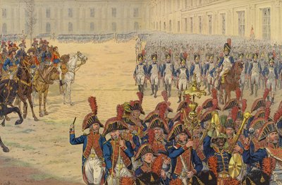 A konzuli gárda első szemléje a Tuileriák palotájának felvonulási területén alkotó: Jacques Marie Gaston Onfray de Breville (Job)