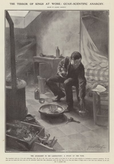 A királyok terrorja munka közben: kvázi tudományos anarchia (litho) alkotó: Jacques-Marie Omer Camoreyt