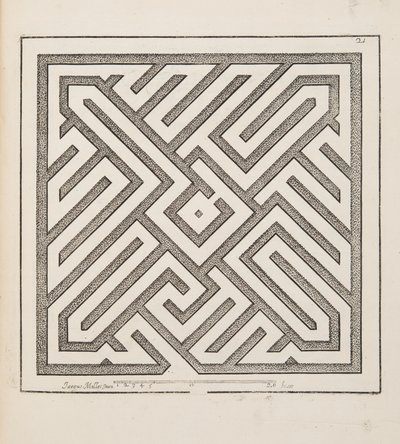 Design for Parterre, Theater des Plans et Jardinages, Pub.1652 (metszet) alkotó: Jacques Mollet