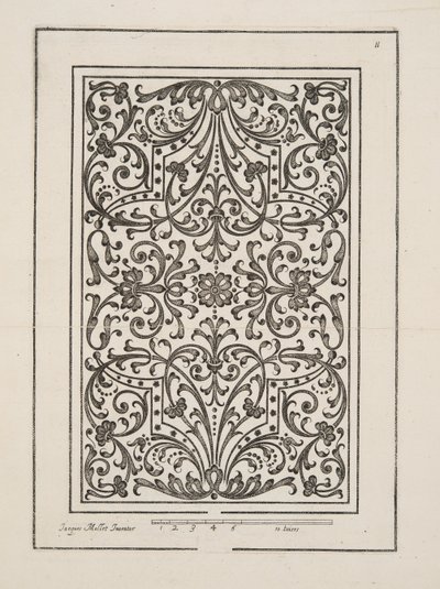 Design for Parterre, Theater des Plans et Jardinages, Pub.1652 (metszet) alkotó: Jacques Mollet