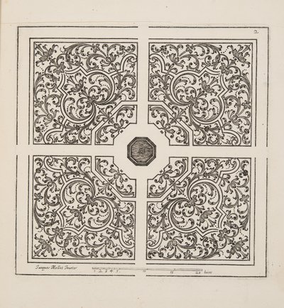 Design for Parterre, Theater des Plans et Jardinages, Pub.1652 (metszet) alkotó: Jacques Mollet