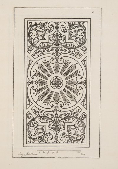 Design for Parterre, Theater des Plans et Jardinages, Pub.1652 (metszet) alkotó: Jacques Mollet