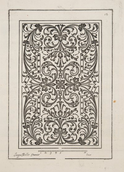 Design for Parterre, Theater des Plans et Jardinages, Pub.1652 (metszet) alkotó: Jacques Mollet