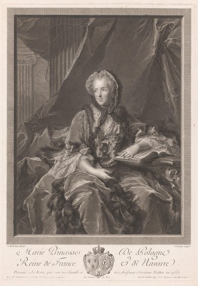 Portré van Koning Maria Leczinska alkotó: Jacques Nicolas Tardieu