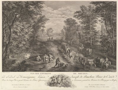 Kilátás Bruges környékére Vue des environs de Bruges. alkotó: Jacques Philippe Le Bas