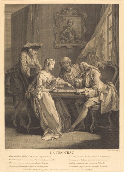 Le tric-trac alkotó: Jacques Philippe Le Bas after Charles Eisen